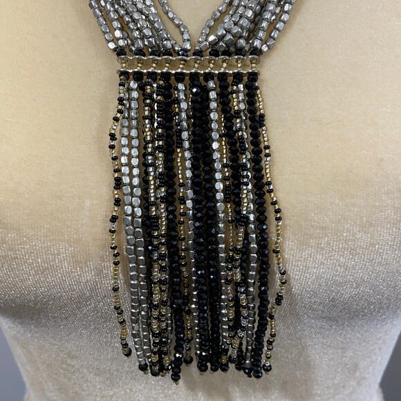 Himalayan Gems Black Silver Necklace - Picture 4 of 7